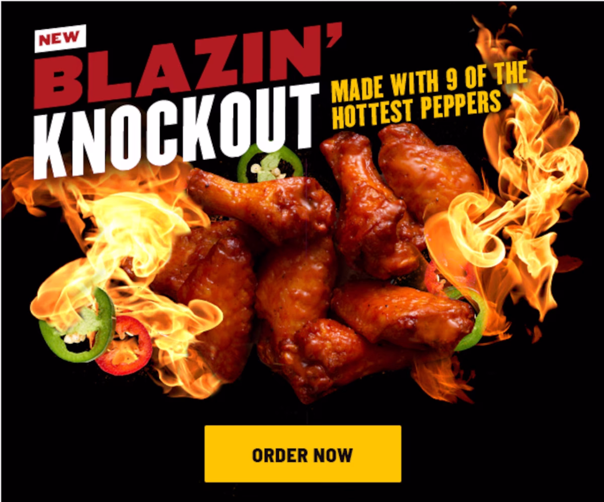 Try Buffalo Wild Wing's new Blazin' Knockout flavor... if you dare.