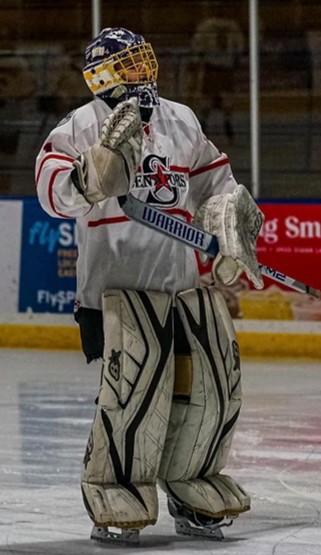 The puck stops here! Wyatt Czapar serves as a goalie on the Central States Development Hockey League.