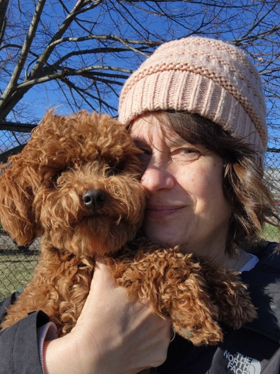 Mrs. Ferrenburg and her dog, Scout.
