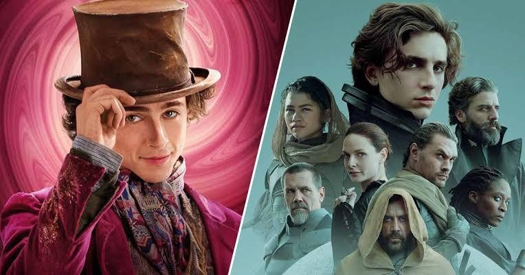 Chalamet pictured in Willy Wonka and Dune