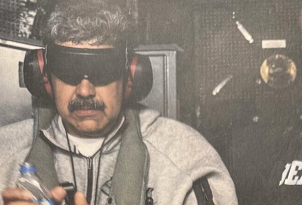A picture of Maduro after capture.