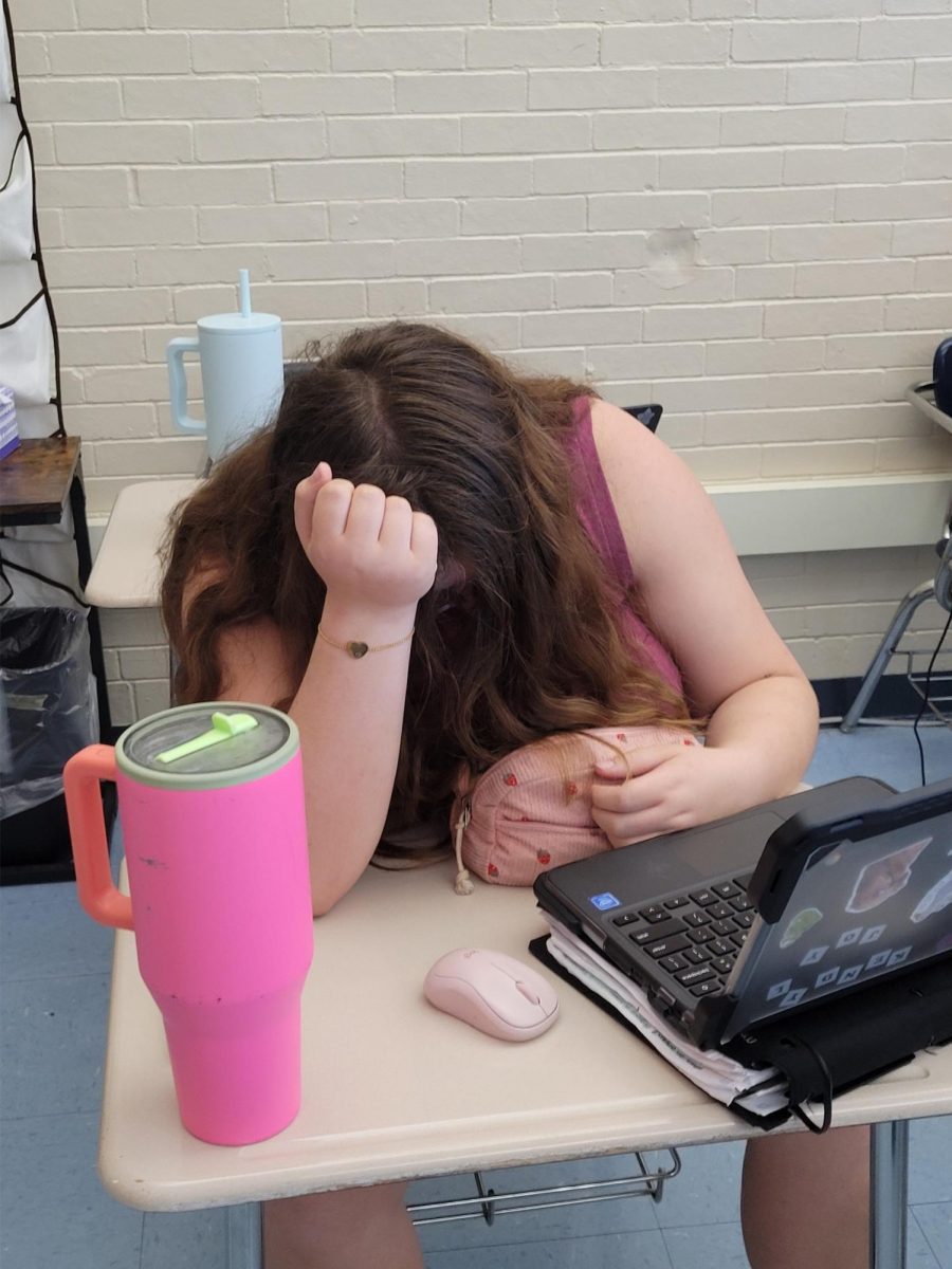 Senior Kendyl Cain struggles through another day of senioritis.